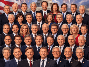 Graphic showing the 50 Senators who confirmed Pete Hegseth.
